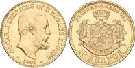 OSKAR II (1872-1907). 10 kronor 1901