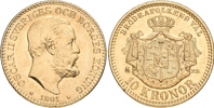 OSKAR II (1872-1907). 10 kronor 1901