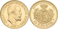 OSKAR II (1872-1907). 10 kronor 1901
