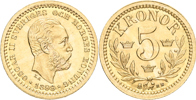 OSKAR II (1872-1907). 5 kronor 1899