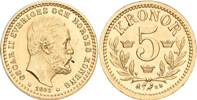 OSKAR II (1872-1907). 5 kronor 1901