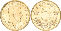 GUSTAV V (1907-1950). 5 kronor 1920