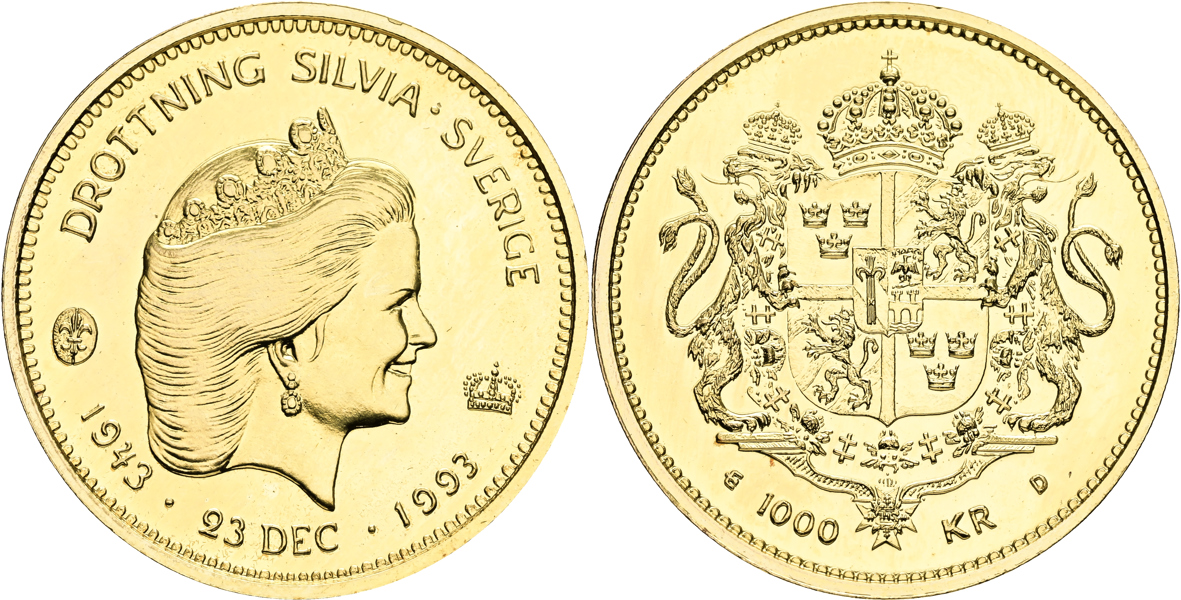 CARL XVI GUSTAF (1973 -). 1000 kronor 1993