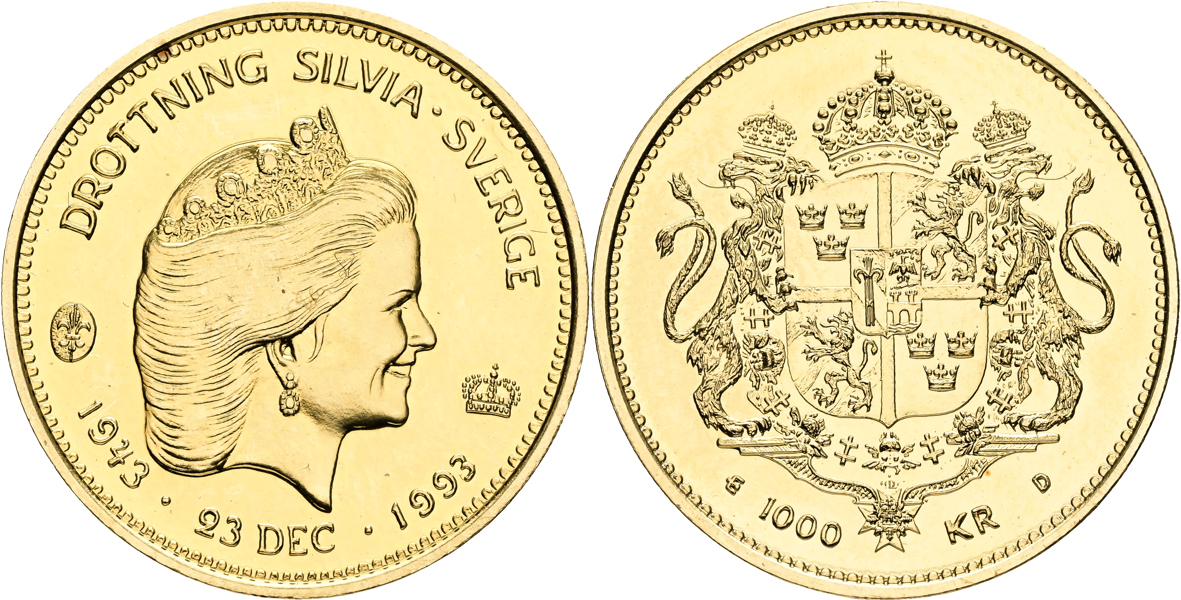 CARL XVI GUSTAF (1973 -). 1000 kronor 1993