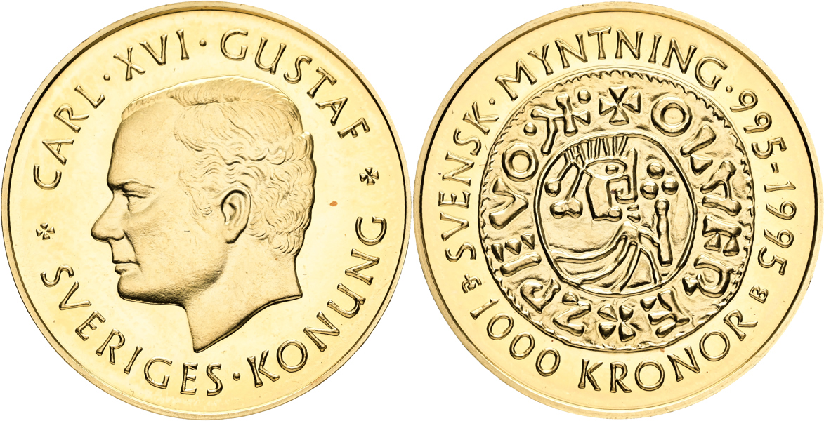 CARL XVI GUSTAF (1973 -). 1000 kronor 1995