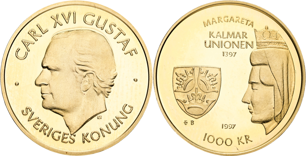 CARL XVI GUSTAF (1973 -). 1000 kronor 1997