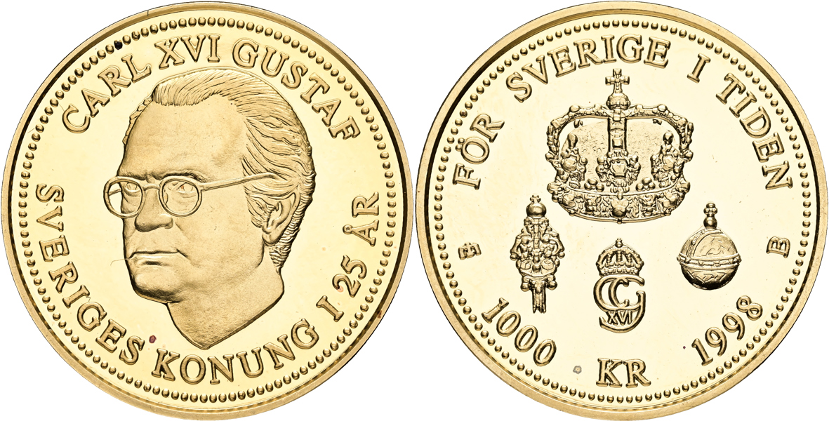 CARL XVI GUSTAF (1973 -). 1000 kronor 1998