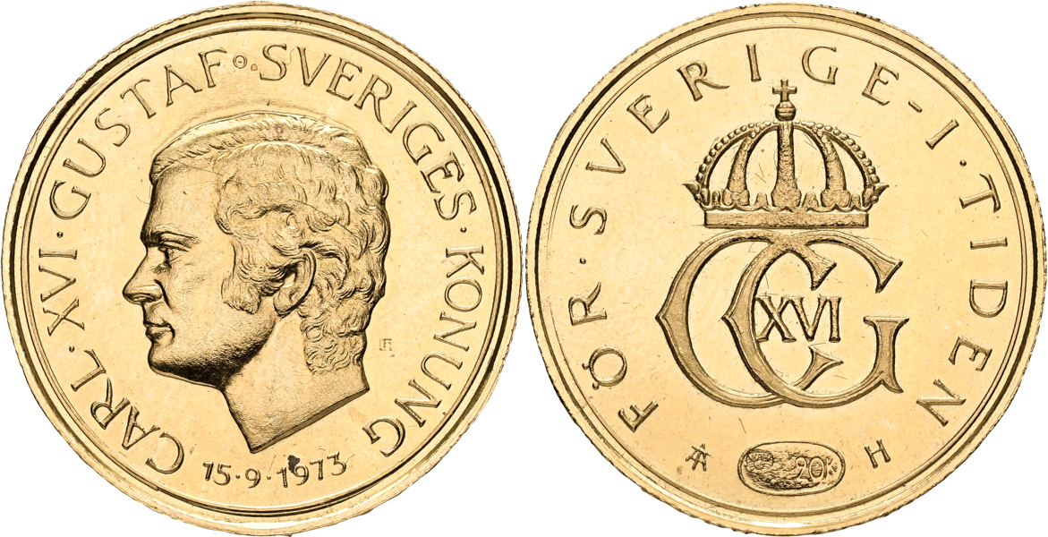CARL XVI GUSTAF (1973 -). MEDALJ / "20 kronor"