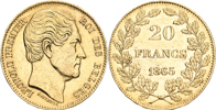 BELGIEN / BELGIUM. 20 francs 1865