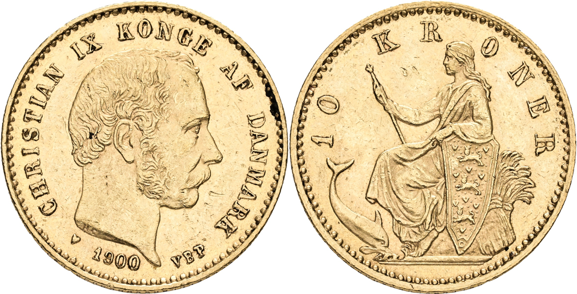 DANMARK / DENMARK. 10 kroner 1900