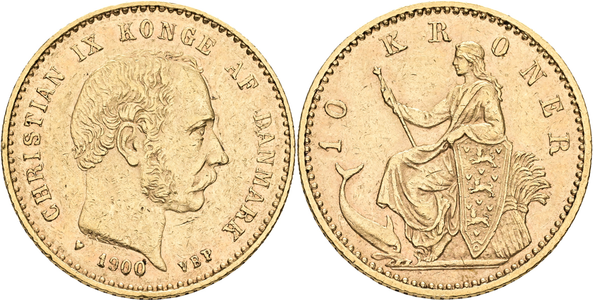 DANMARK / DENMARK. 10 kroner 1900