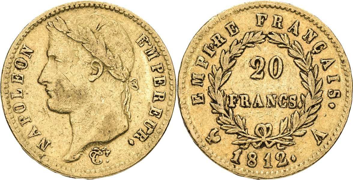 FRANKRIKE / FRANCE. 20 francs 1812