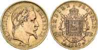 FRANKRIKE / FRANCE. 20 francs 1864