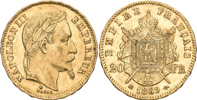 FRANKRIKE / FRANCE. 20 francs 1869