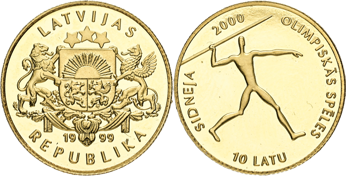 LETTLAND / LATVIA. 10 latu 1999