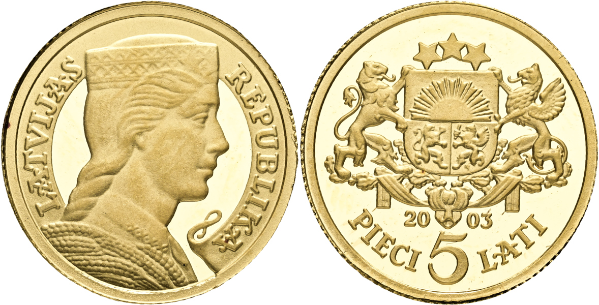 LETTLAND / LATVIA. 5 latu 2003