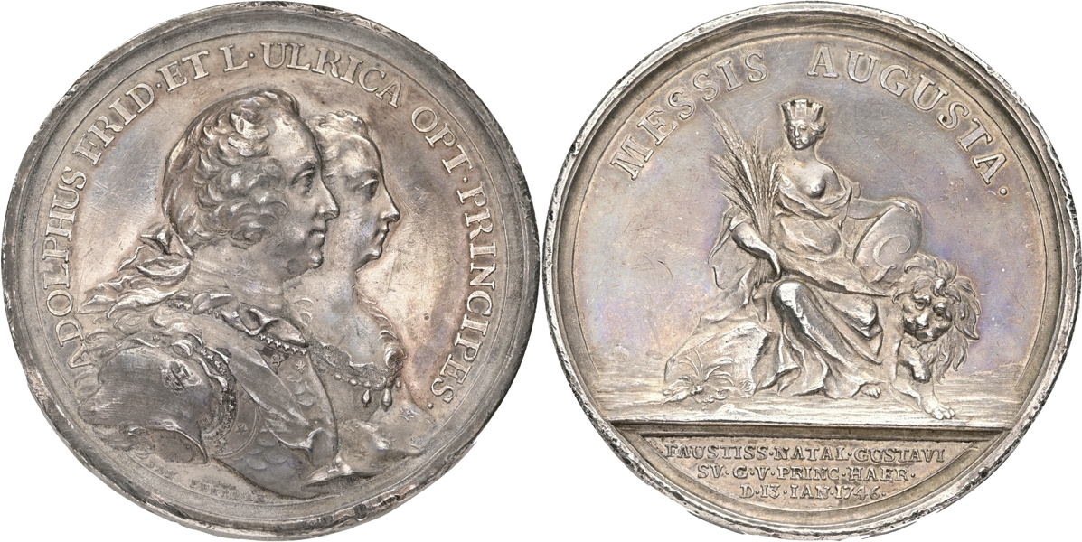 ADOLF FREDRIK (1751-1771). Kronprins Gustavs födelse