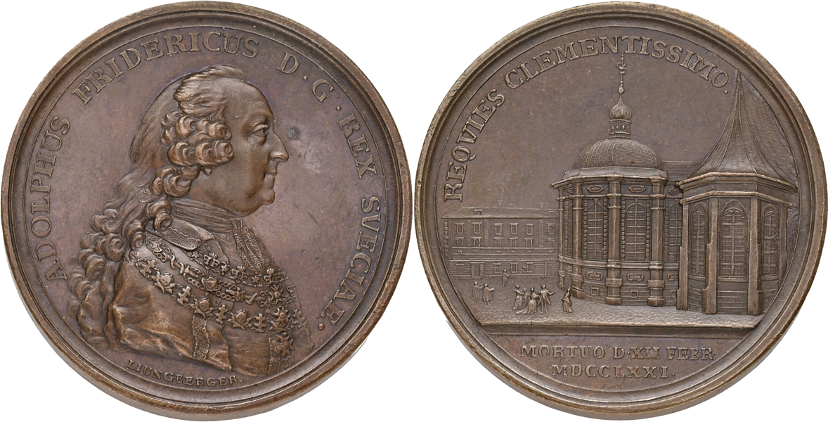 ADOLF FREDRIK (1751-1771). Kungens död och begravning