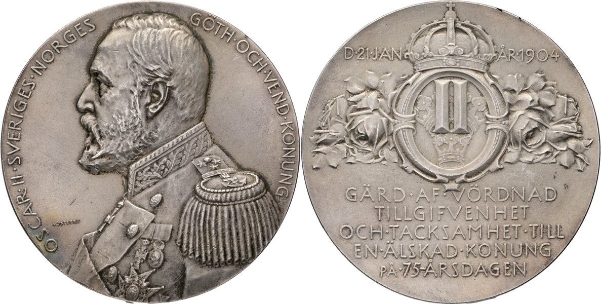 OSKAR II (1872-1907). Kungen 75 år