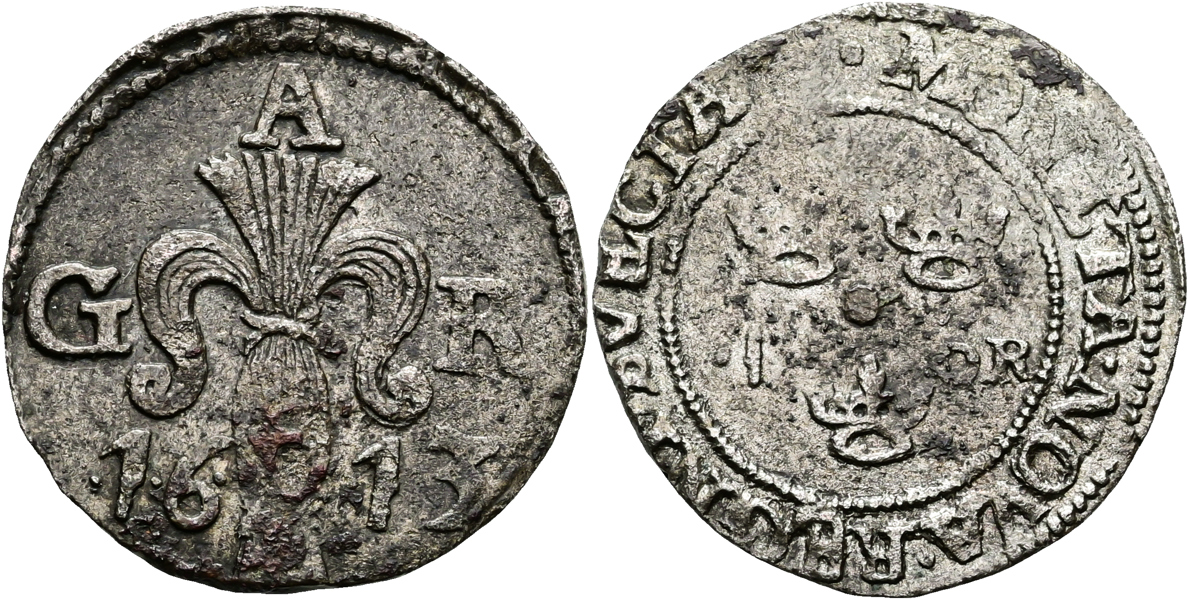 GUSTAV II ADOLF (1611-1632). Öre 1613