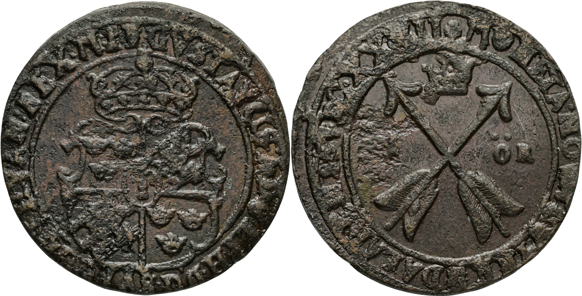 GUSTAV II ADOLF (1611-1632). Öre 1627