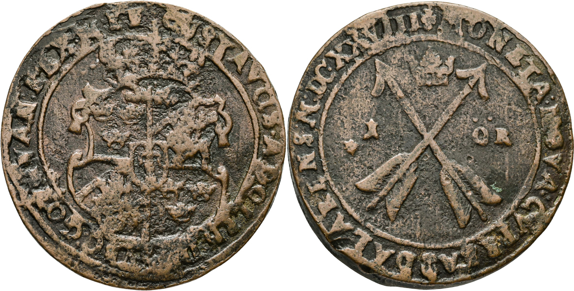 GUSTAV II ADOLF (1611-1632). Öre 1628