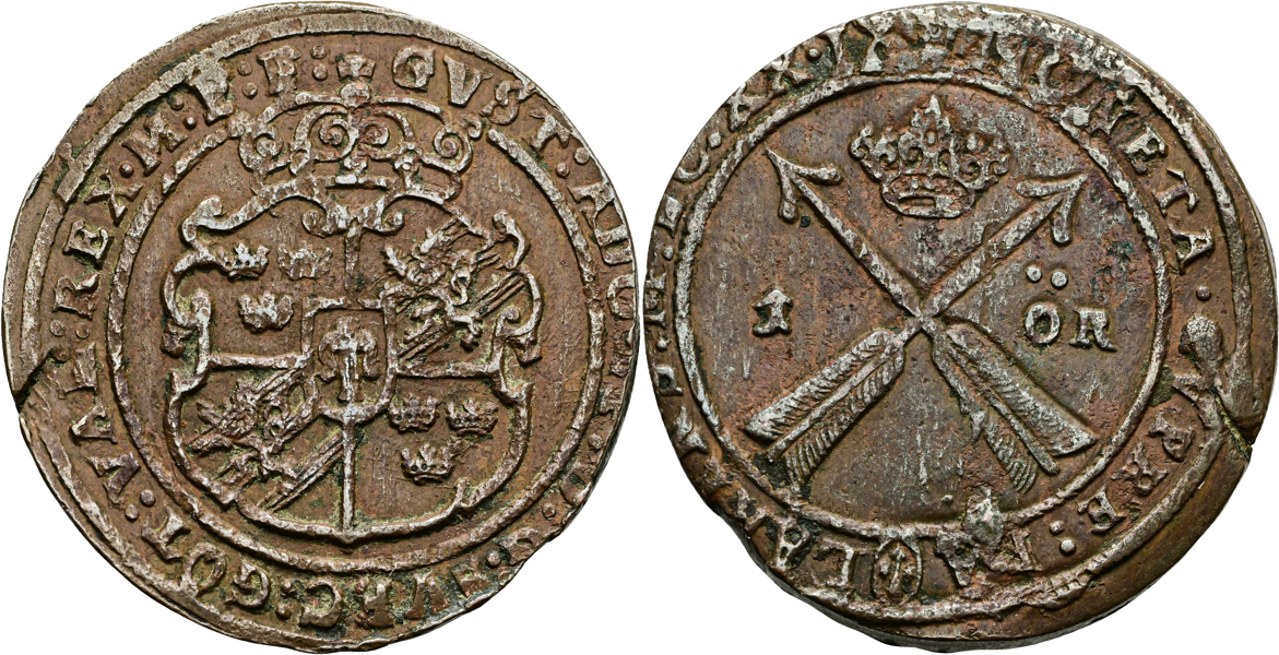 GUSTAV II ADOLF (1611-1632). Öre 1629