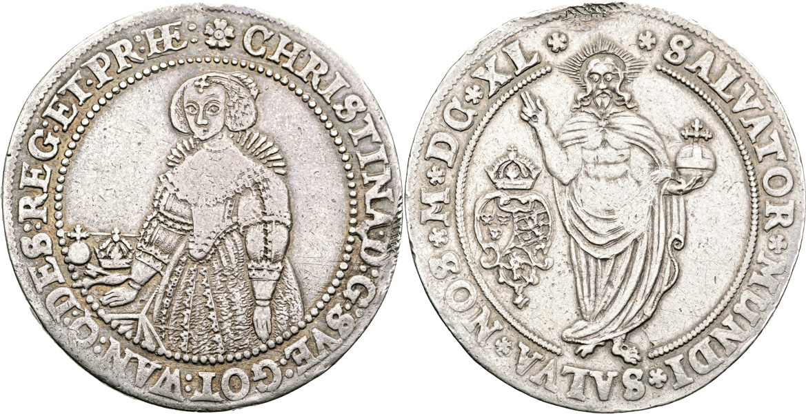 KRISTINA (1632-1654). Riksdaler 1640