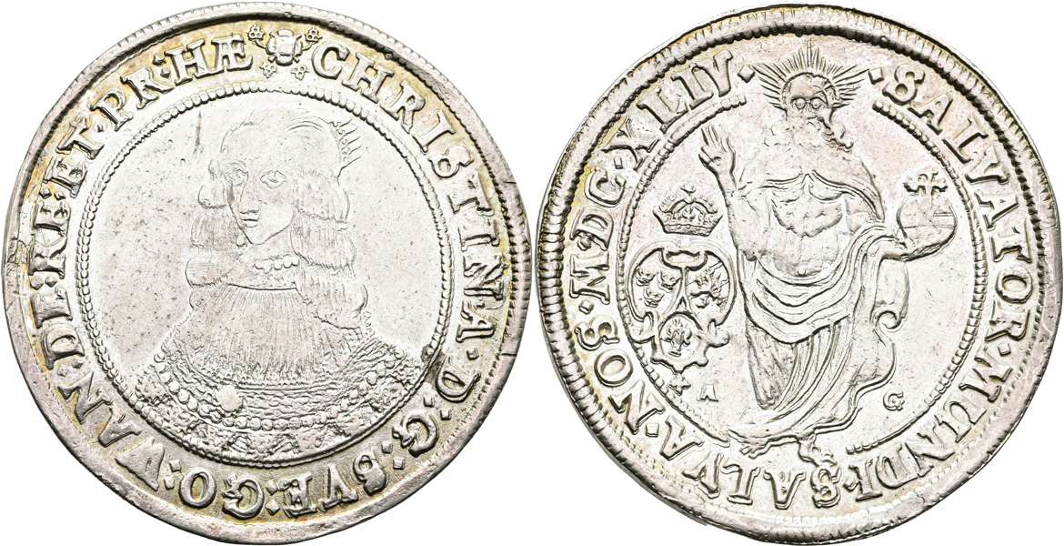 KRISTINA (1632-1654). Riksdaler 1644