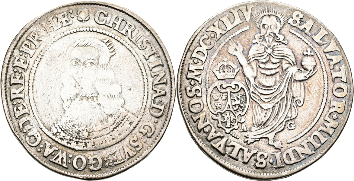 KRISTINA (1632-1654). 1/2 riksdaler 1644