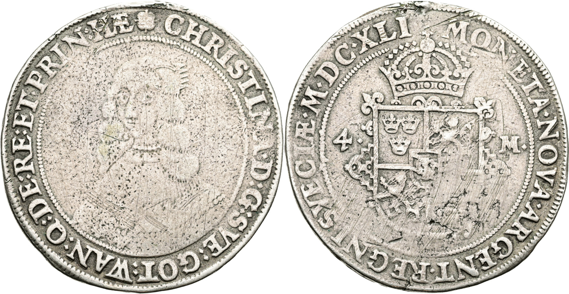 KRISTINA (1632-1654). 4 mark 1641