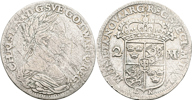 KRISTINA (1632-1654). 2 mark 1650