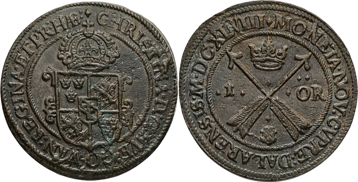 KRISTINA (1632-1654). Öre 1648