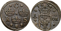 KRISTINA (1632-1654). 1/4 öre 1634