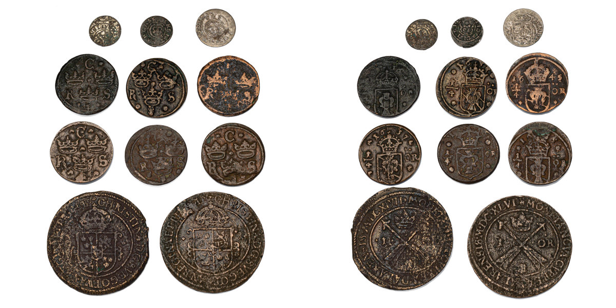 KRISTINA (1632-1654). Lot of 11