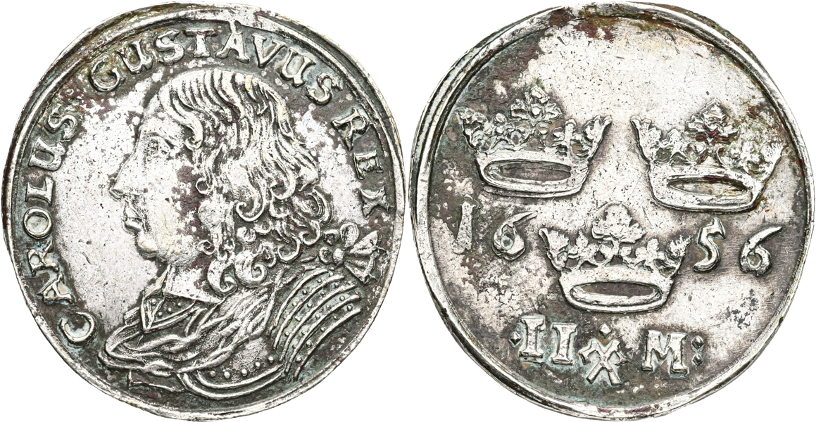 KARL X GUSTAV (1654-1660). 2 mark 1656