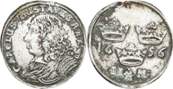 KARL X GUSTAV (1654-1660). 2 mark 1656