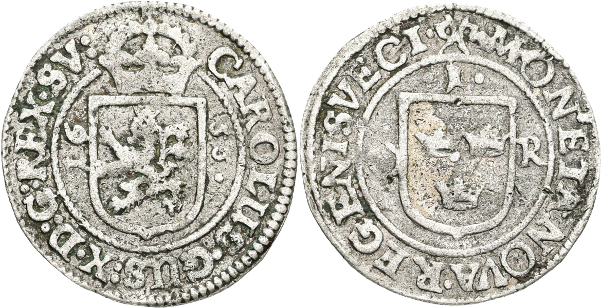 KARL X GUSTAV (1654-1660). Öre 1655