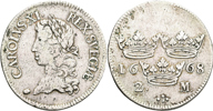KARL XI (1660-1697). 2 mark 1668
