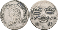 KARL XI (1660-1697). 2 mark 1669