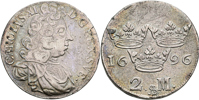 KARL XI (1660-1697). 2 mark 1696