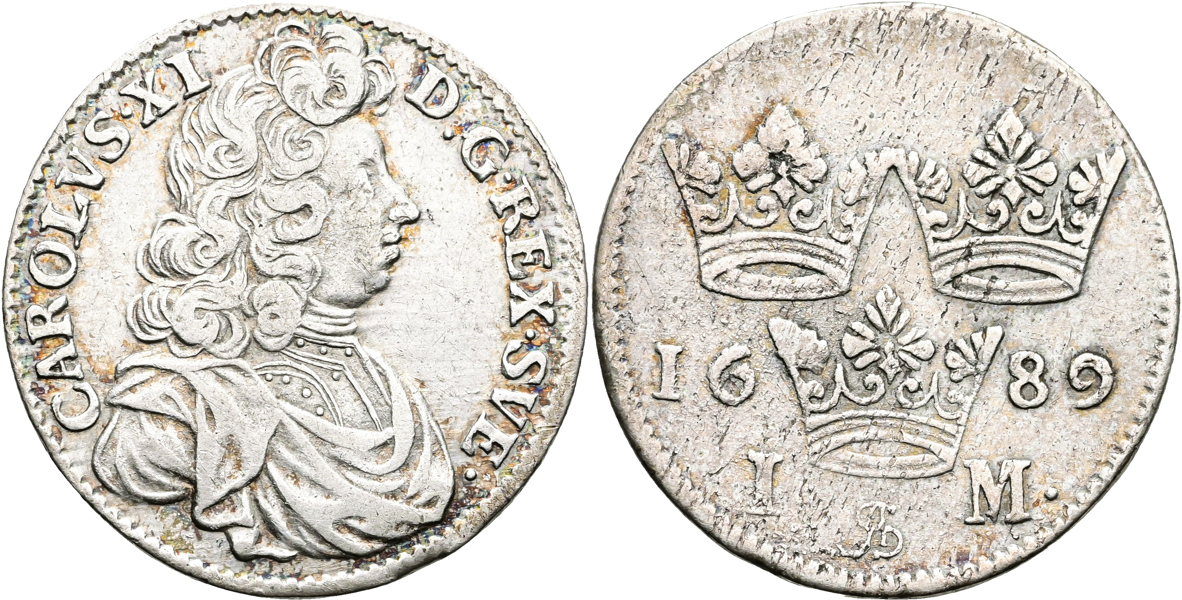 KARL XI (1660-1697). Mark 1689