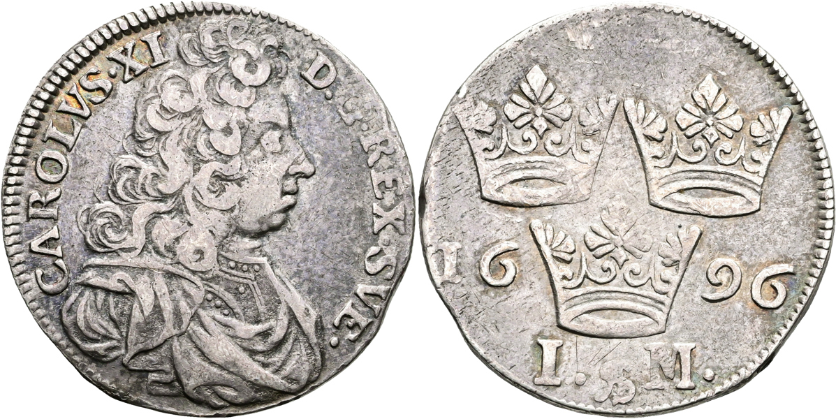 KARL XI (1660-1697). Mark 1696