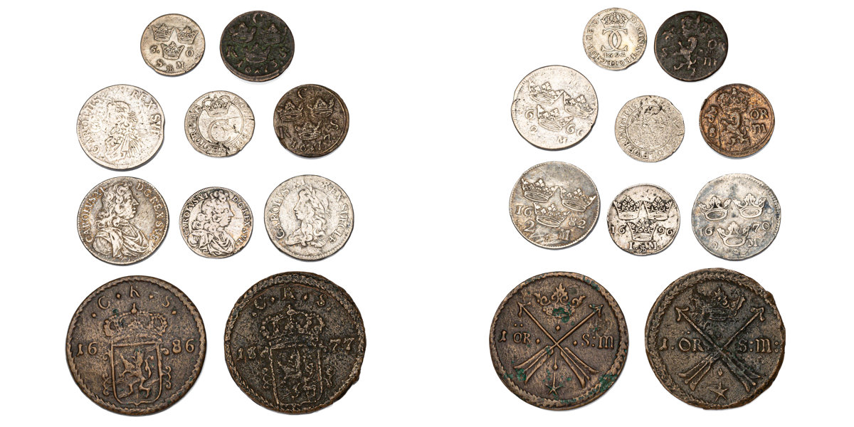 KARL XI (1660-1697). Lot of 10