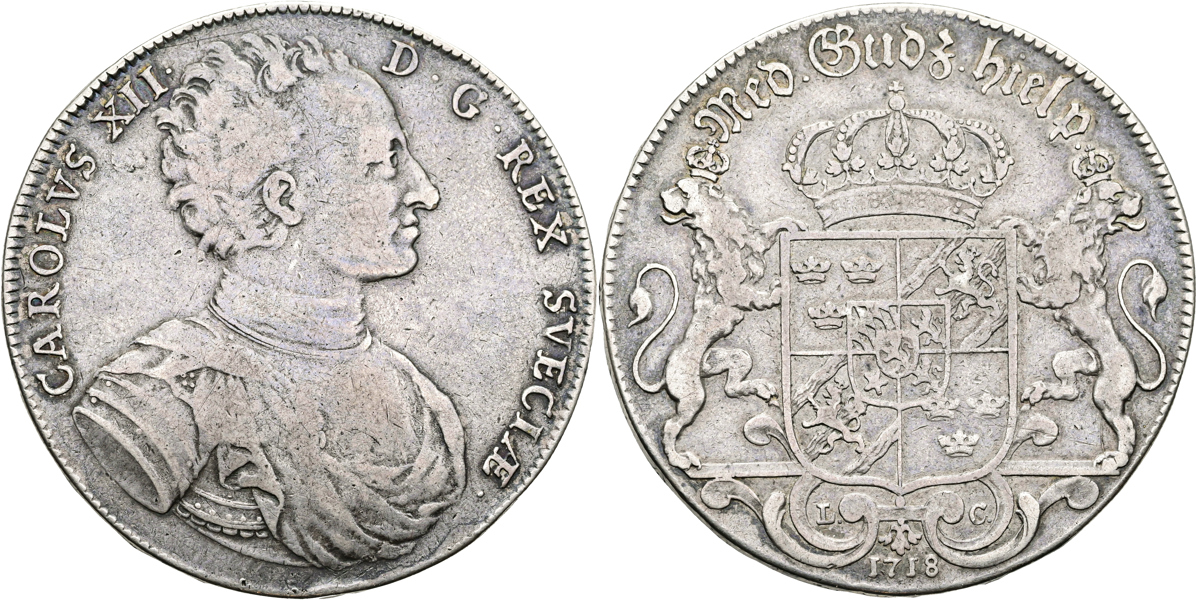 KARL XII (1697-1718). Riksdaler 1718