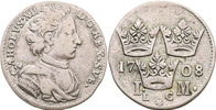 KARL XII (1697-1718). Mark 1708