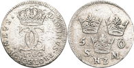 KARL XII (1697-1718). 5 öre 1702