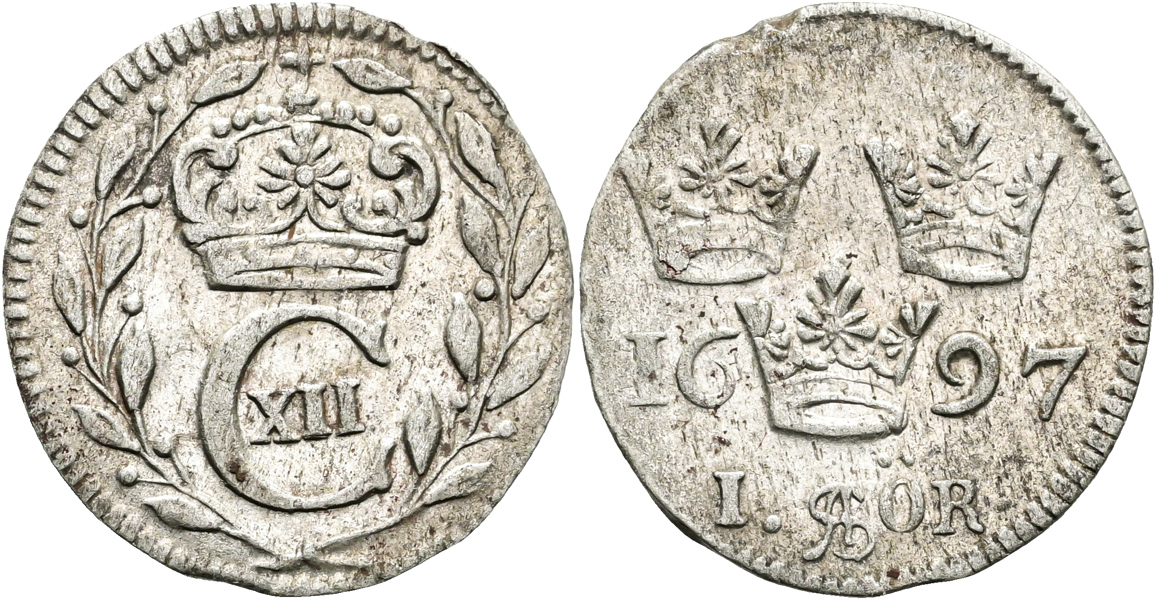 KARL XII (1697-1718). Öre 1697