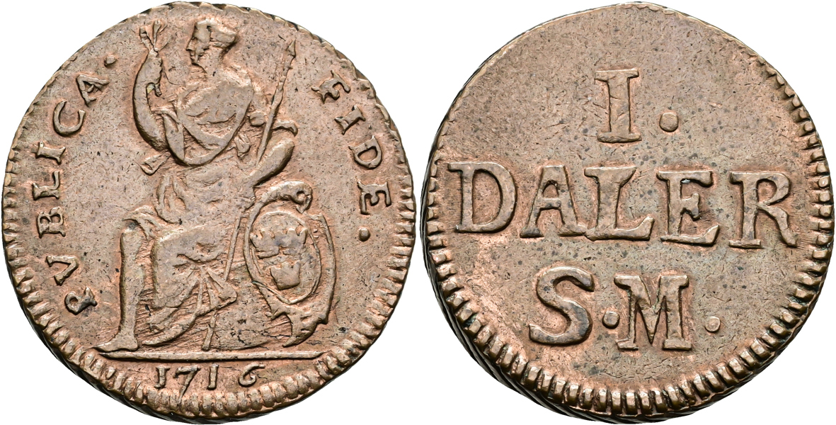 KARL XII (1697-1718). Daler SM 1716
