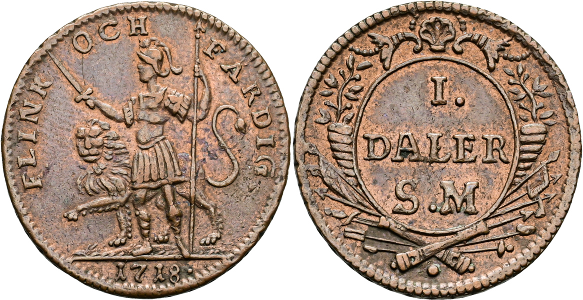 KARL XII (1697-1718). Daler SM 1718